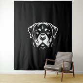 Minimalistisches Rottweiler-Gesichtsdesign - Bold  Wandteppich (Beispiel)