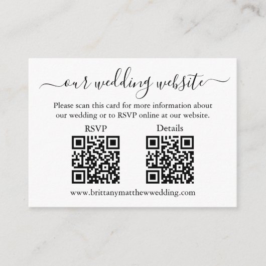 Minimalistisches RSVP Details-Foto für Hochzeitssz Begleitkarte (Vorderseite)