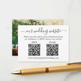 Minimalistisches RSVP Details-Foto für Hochzeitssz Begleitkarte