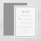 Minimalistisches RSVP-Menü für Hochzeiten, grau un (Vorne/Hinten)
