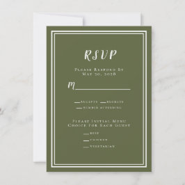 Minimalistisches RSVP-Menü für moderne Olivenölkro