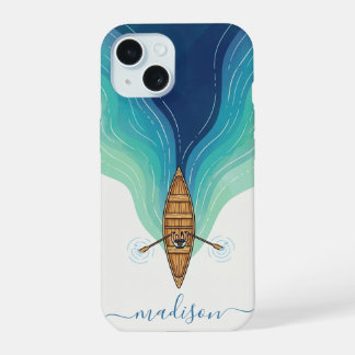 Minimalistisches Ruderboot Ozeanwellen iPhone-Hüll iPhone 15 Hülle