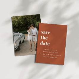 Minimalistisches Rust Fall Retro Simple Wedding Fo Save The Date