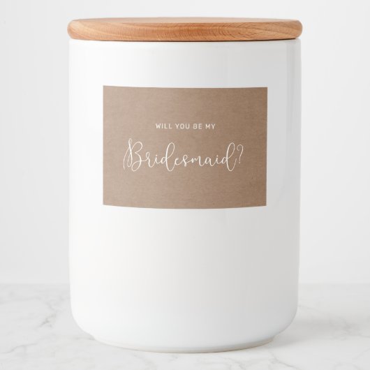 Minimalistisches Rustikales Bridesmaid-Candle-Labe Lebensmitteletikett (Vorderseite)