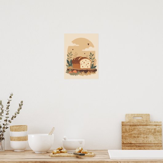 Minimalistisches rustikales Brot Boho Wand Kunst (Küche)