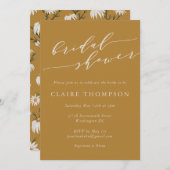 Minimalistisches rustikales florgelbes Brautparty Einladung (Vorne/Hinten)