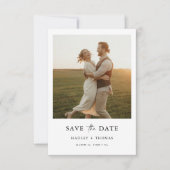 Minimalistisches rustikales Foto Save The Date (Vorderseite)
