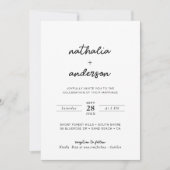 Minimalistisches rustikales Foto-Skript Einladung (Vorderseite)