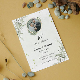 Minimalistisches Rustikales Foto zum Jahrestag Einladung