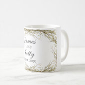 Minimalistisches rustikales Hochzeitsgeschenk Kaffeetasse (VorderseiteRechts)