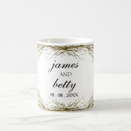 Minimalistisches rustikales Hochzeitsgeschenk Kaffeetasse