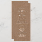 Minimalistisches rustikales Hochzeitsprogramm (Vorne/Hinten)