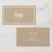 Minimalistisches, rustikales Kraft-Weißes Grenzlog Visitenkarte (Vorne/Hinten)
