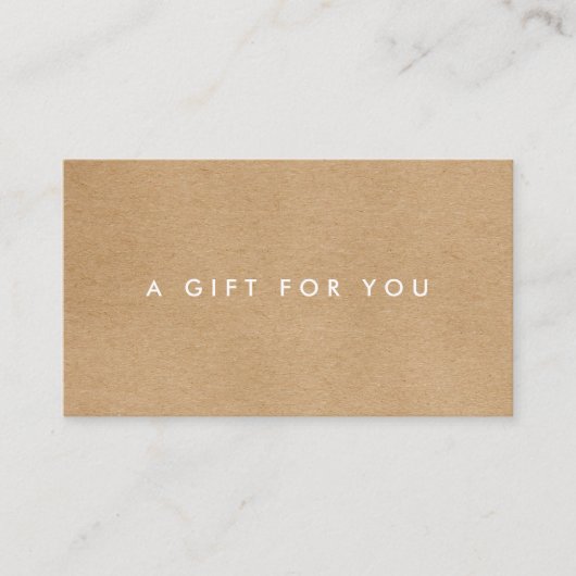 Minimalistisches Rustikales Kraftgeschenk Treuekarte (Vorderseite)