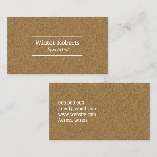 Minimalistisches rustikales Kraftpapier beruflich Visitenkarte (Vorne/Hinten)