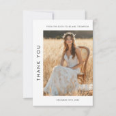 Minimalistisches rustikales Typografie Brautparty  Dankeskarte (Vorderseite)