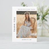 Minimalistisches rustikales Typografie Brautparty  Dankeskarte (Stehend Vorderseite)