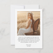 Minimalistisches rustikales Typografie Brautparty  Dankeskarte (Rückseite)