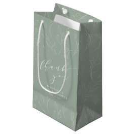 Minimalistisches Sage Grün Florales Hochzeitsdusch Kleine Geschenktüte