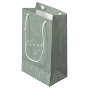 Minimalistisches Sage Grün Florales Hochzeitsdusch Kleine Geschenktüte