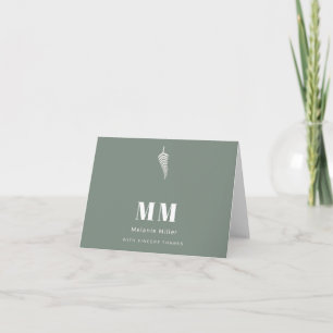 Minimalistisches Salbeigrün Botanisches Farngewäch Dankeskarte