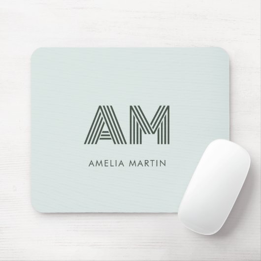 Minimalistisches Salbeigrün Geometrisches Benutzer Mousepad (Mit Mouse)