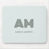 Minimalistisches Salbeigrün Geometrisches Benutzer Mousepad (Vorne)