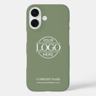 Minimalistisches Salbeigrün Promotions-Logo für Un iPhone 16 Hülle