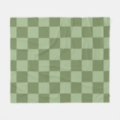 Minimalistisches Salbeigrün-Schachbrettmuster Fleecedecke (Vorderseite (Horizontal))