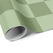 Minimalistisches Salbeigrün-Schachbrettmuster Geschenkpapier (Rolleneckpunkt)