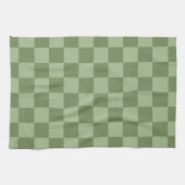 Minimalistisches Salbeigrün-Schachbrettmuster Geschirrtuch (Horizontal)