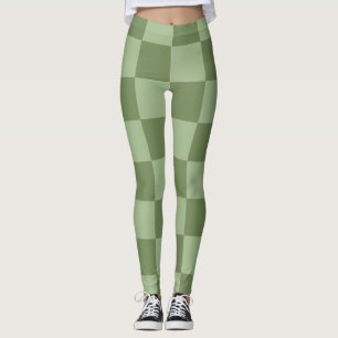 Minimalistisches Salbeigrün-Schachbrettmuster Leggings