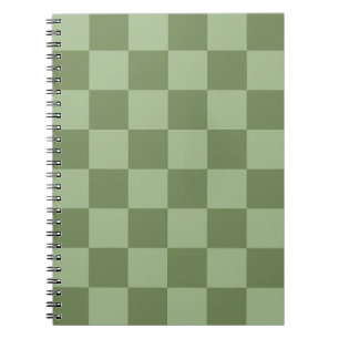 Minimalistisches Salbeigrün-Schachbrettmuster Notizblock