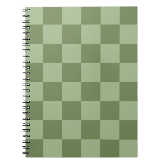 Minimalistisches Salbeigrün-Schachbrettmuster Notizblock (Vorderseite)