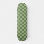 Minimalistisches Salbeigrün-Schachbrettmuster Skateboard (Vorne)
