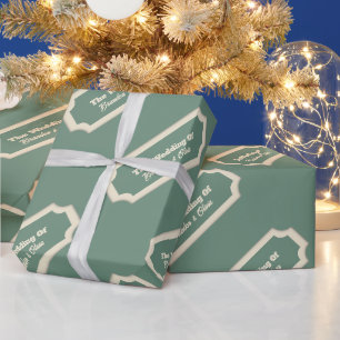 Minimalistisches Salbeigrün und Creme Formal Geschenkpapier
