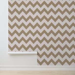 Minimalistisches Sand-Brown-Zickzack Muster Tapete
