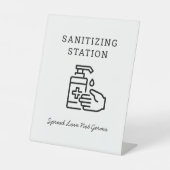 Minimalistisches Sanitisierungs-Station-Zeichen Sockelschild (Vorderseite)