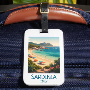 Minimalistisches Sardinien Italien Vintage Reise K Gepäckanhänger