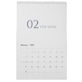 Minimalistisches sauberes Design Kalender (Feb 2027)