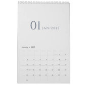 Minimalistisches sauberes Design Kalender (Jan 2027)