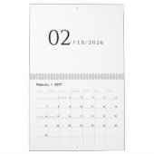 Minimalistisches sauberes Design Kalender (Feb 2027)