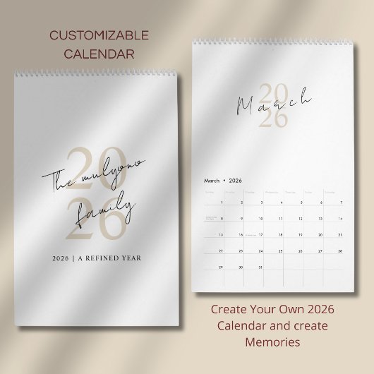 Minimalistisches sauberes Design Kalender
