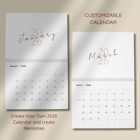 Minimalistisches sauberes Design Kalender