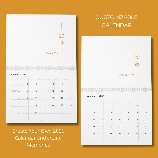 Minimalistisches sauberes Design Kalender