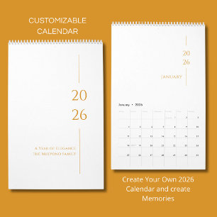 Minimalistisches sauberes Design Kalender