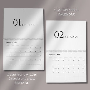 Minimalistisches sauberes Design Kalender