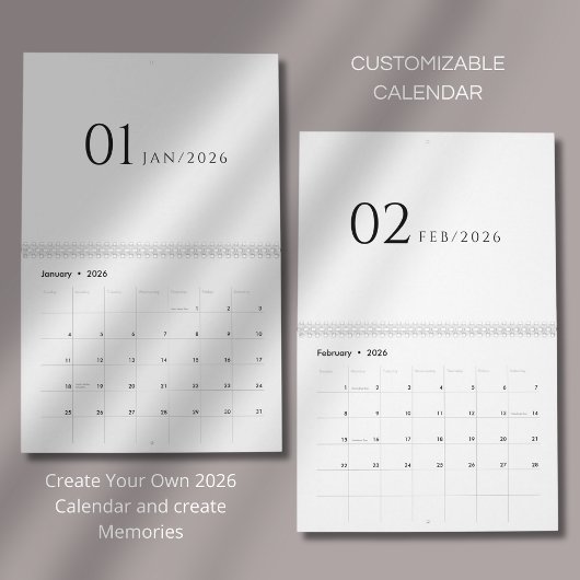 Minimalistisches sauberes Design Kalender