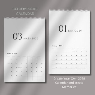 Minimalistisches sauberes Design Kalender