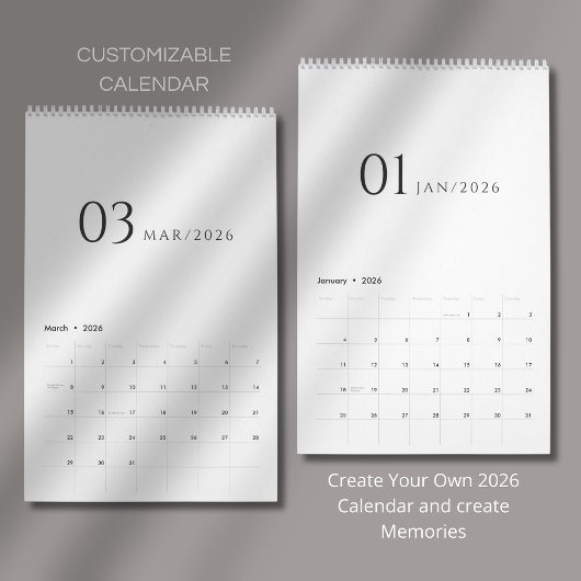 Minimalistisches sauberes Design Kalender